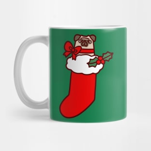 Christmas Stocking Pug Mug